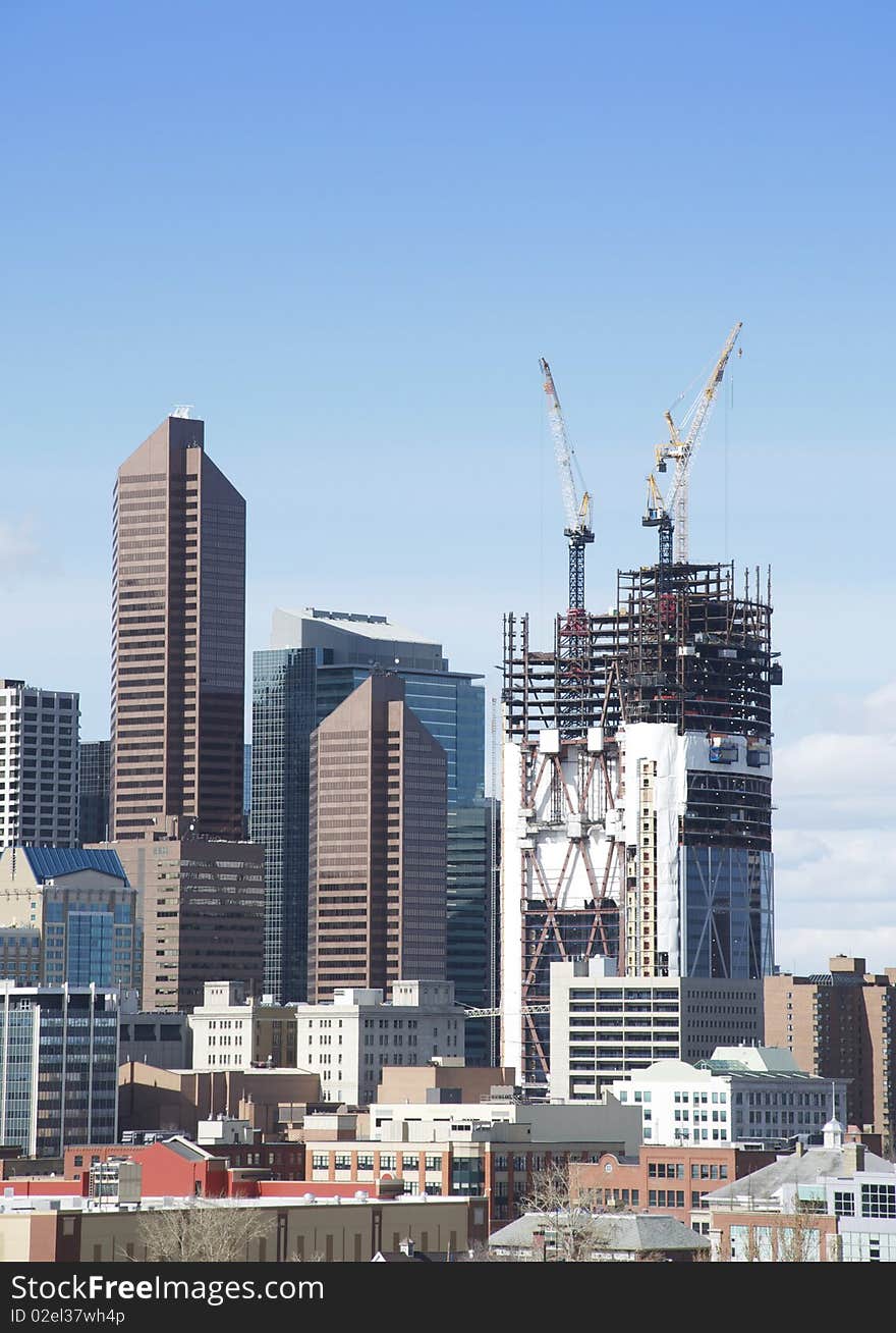 Building construction going on in calgary downtown