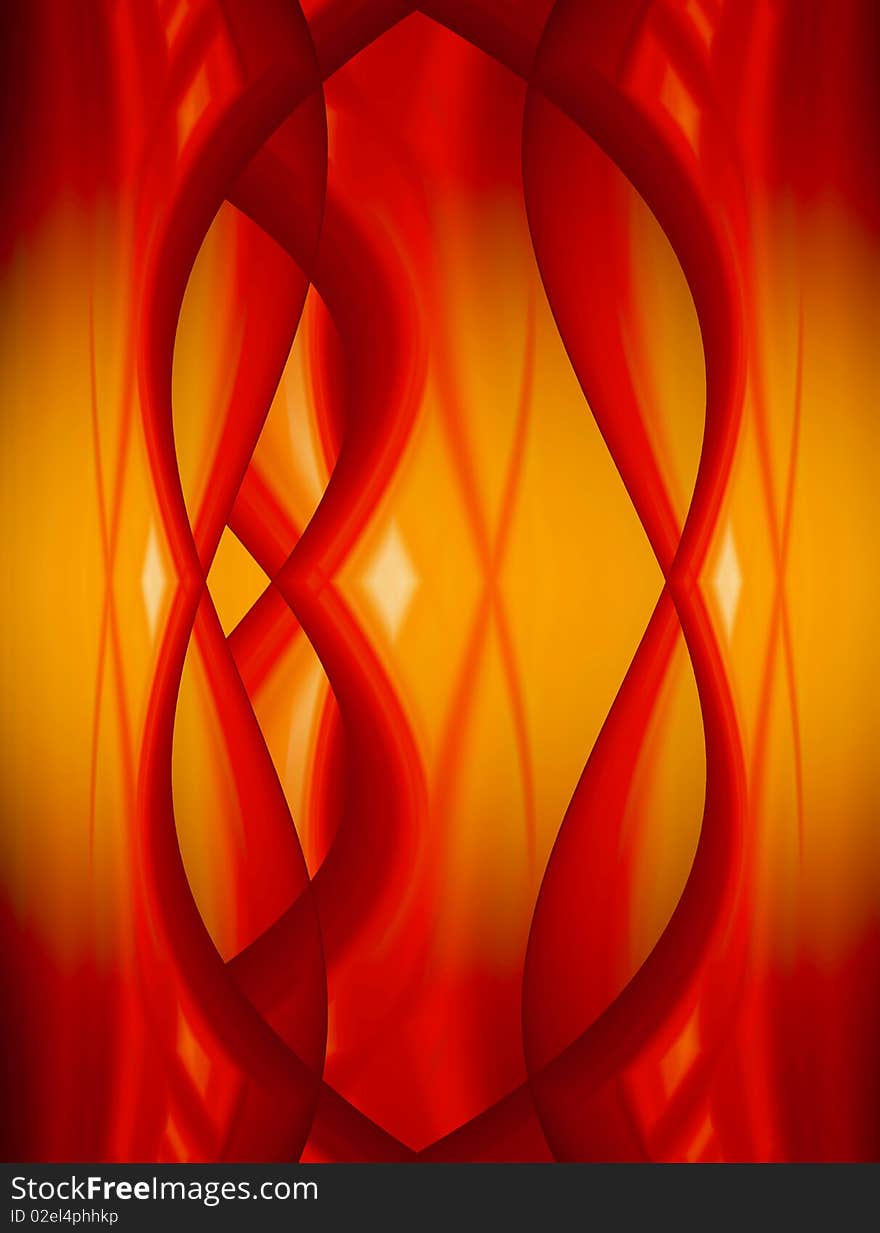 Orange and red wave background. Abstract illustration. Fire concept. Orange and red wave background. Abstract illustration. Fire concept