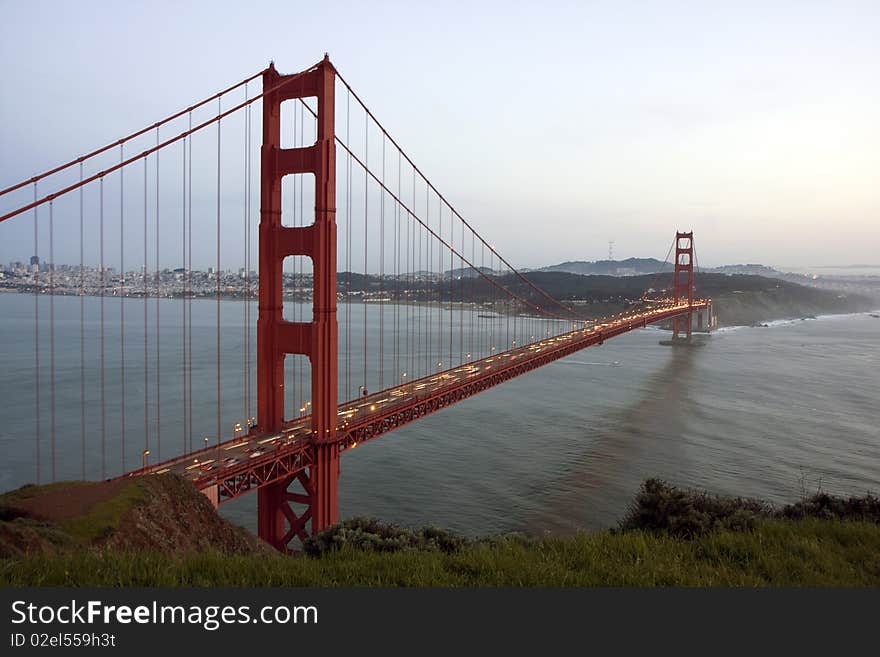 San Francisco Golden Gate Bridge at sunset