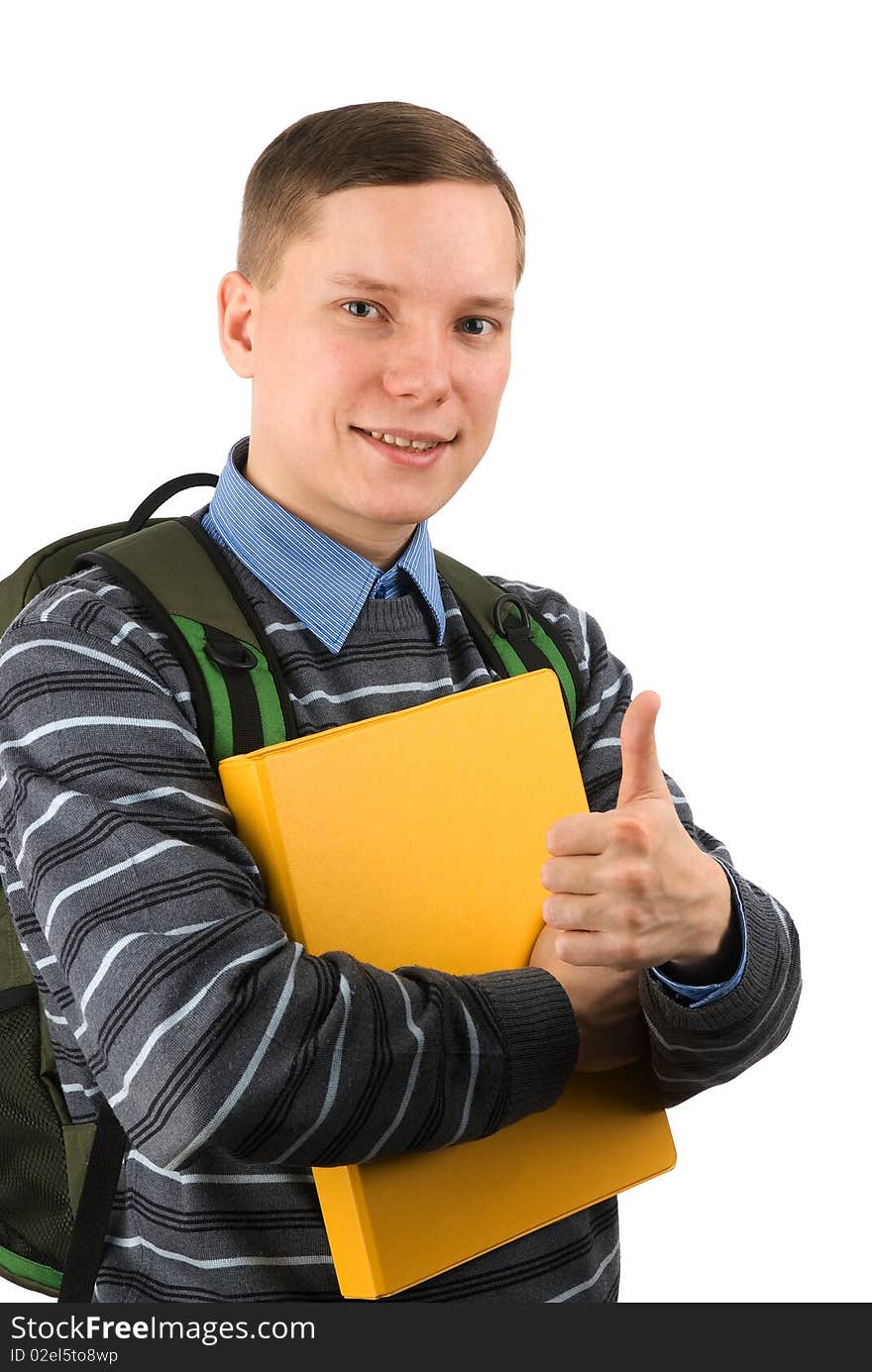 Male Student With Thumb Up