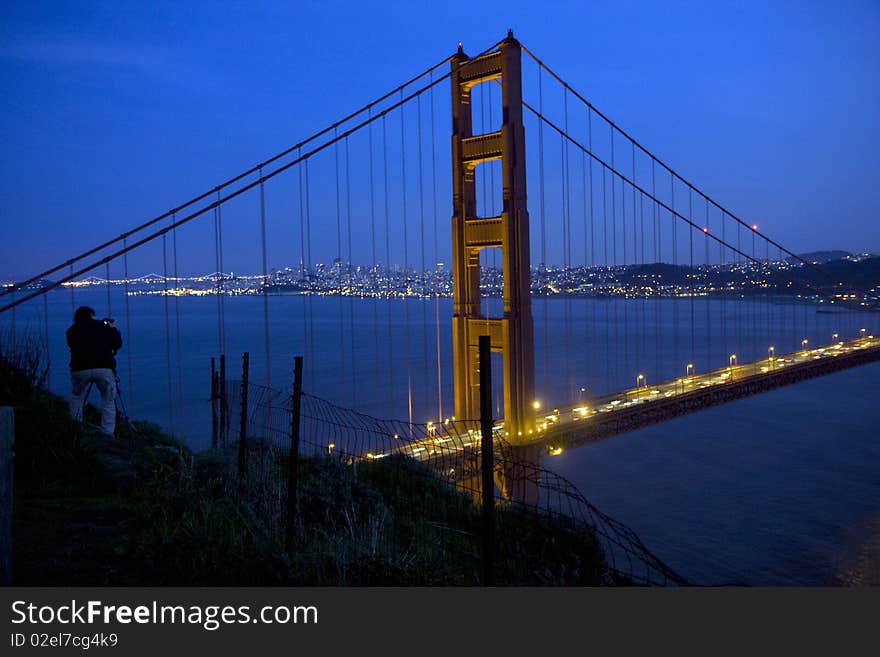 San Francisco Golden Gate Bridge at sunset