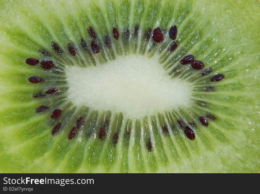 Closeup of kiwi cut in half. Closeup of kiwi cut in half