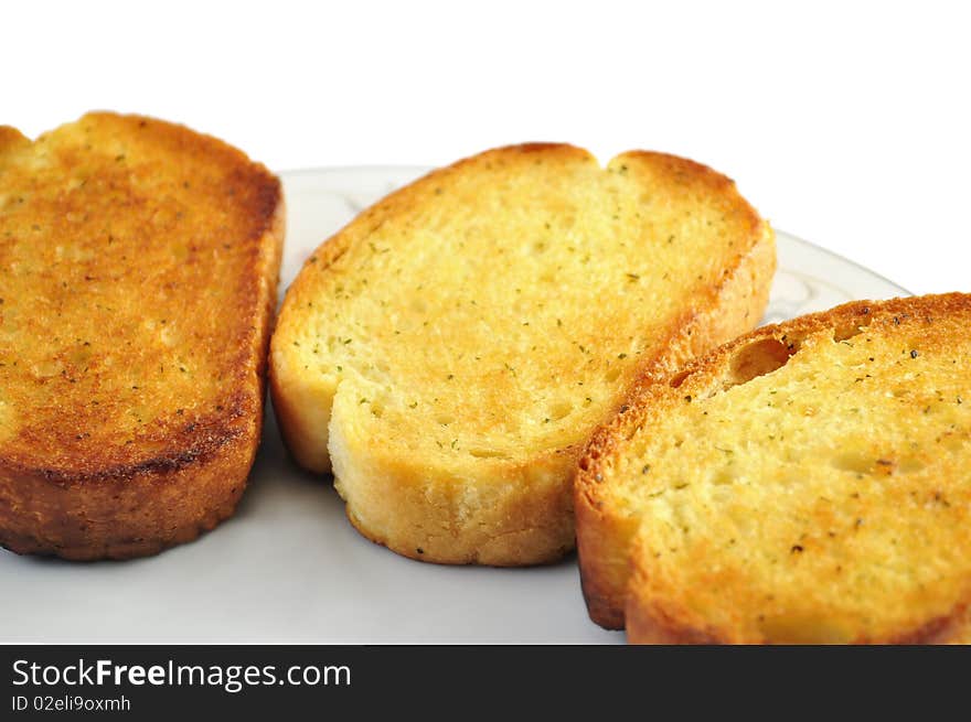 Garlic toasts on a plate