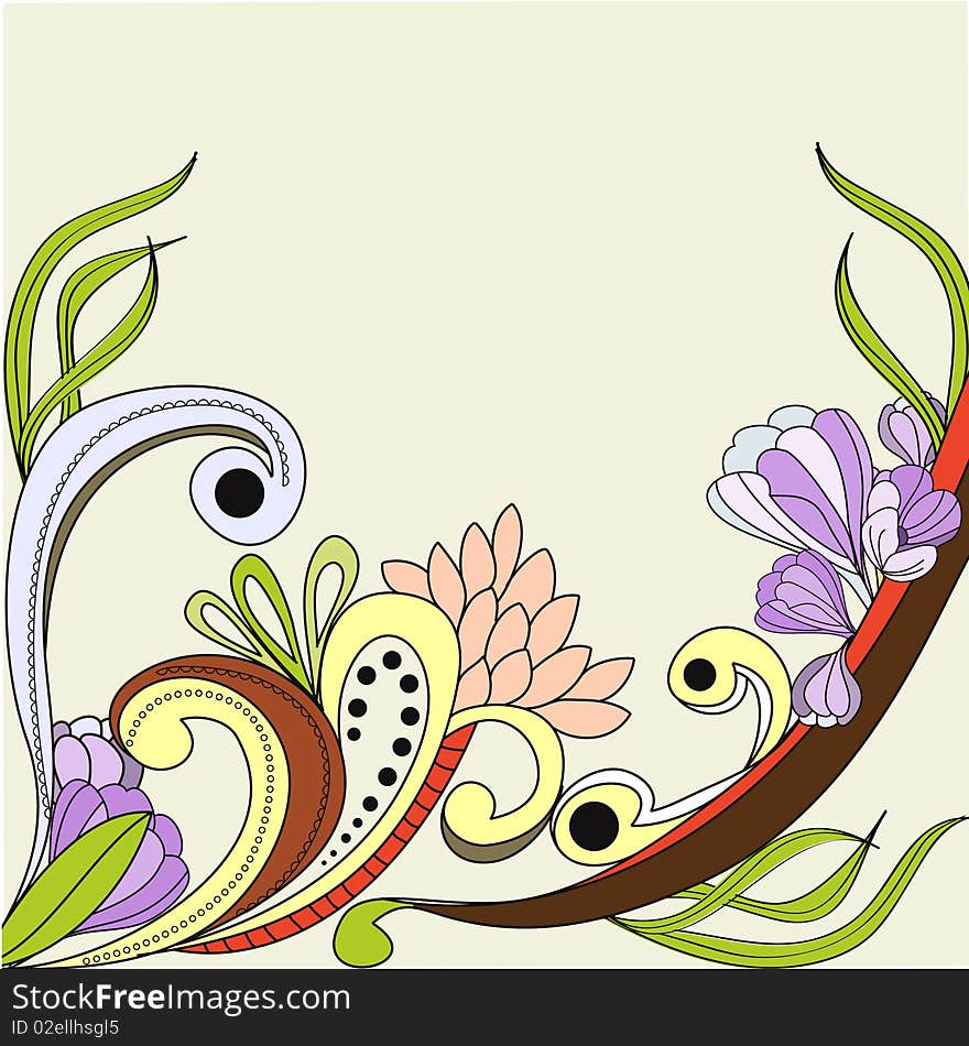 Floral background. Universal template for greeting card, web page, background