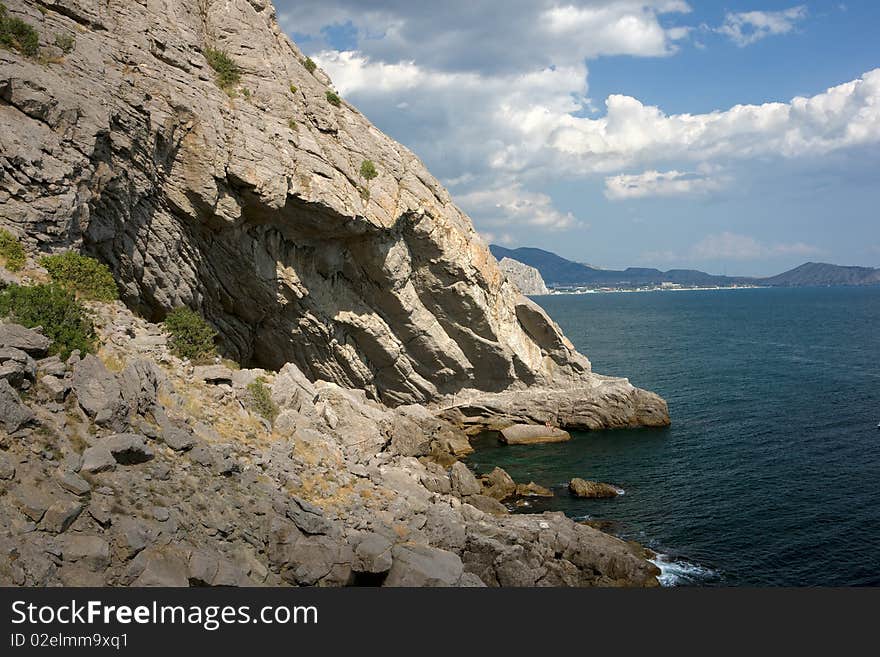 Crimea mountains and Black sea landscape, good sunny day. Crimea mountains and Black sea landscape, good sunny day