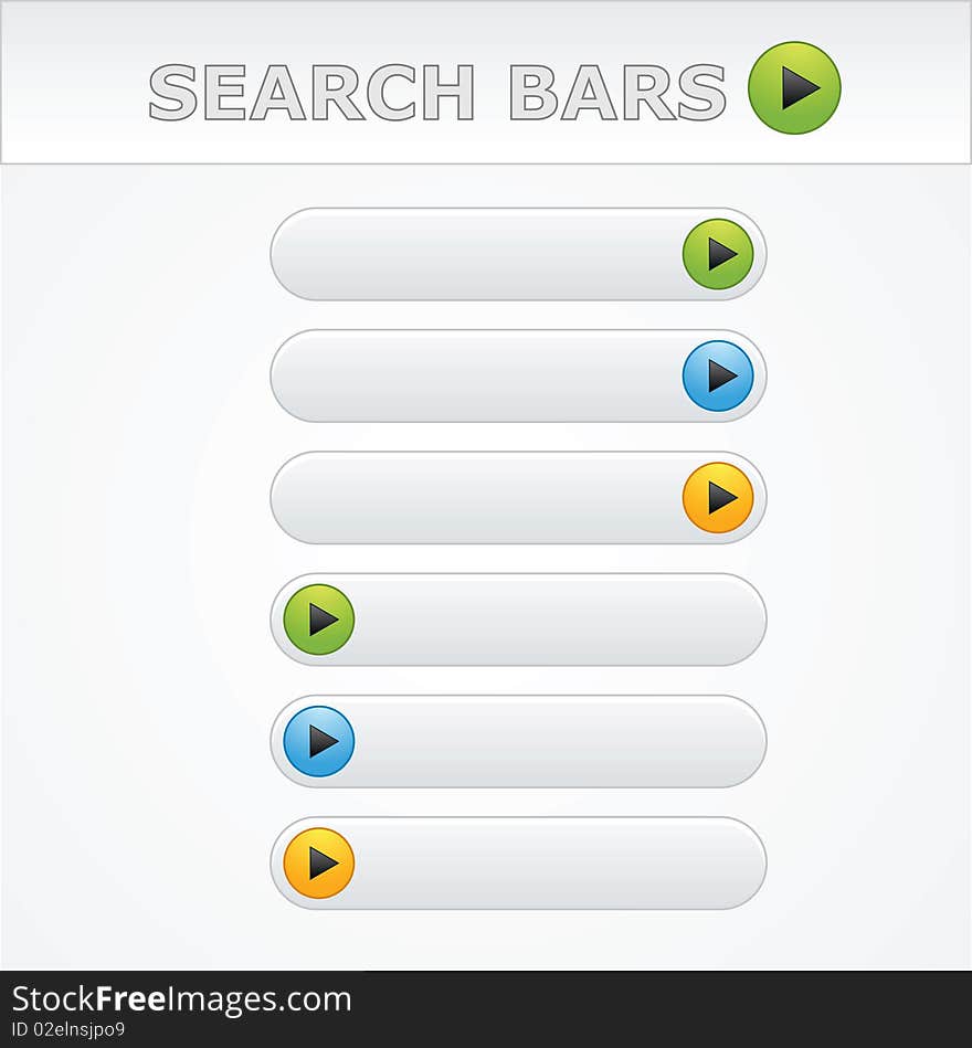 Six Search Bars. Vector EPS