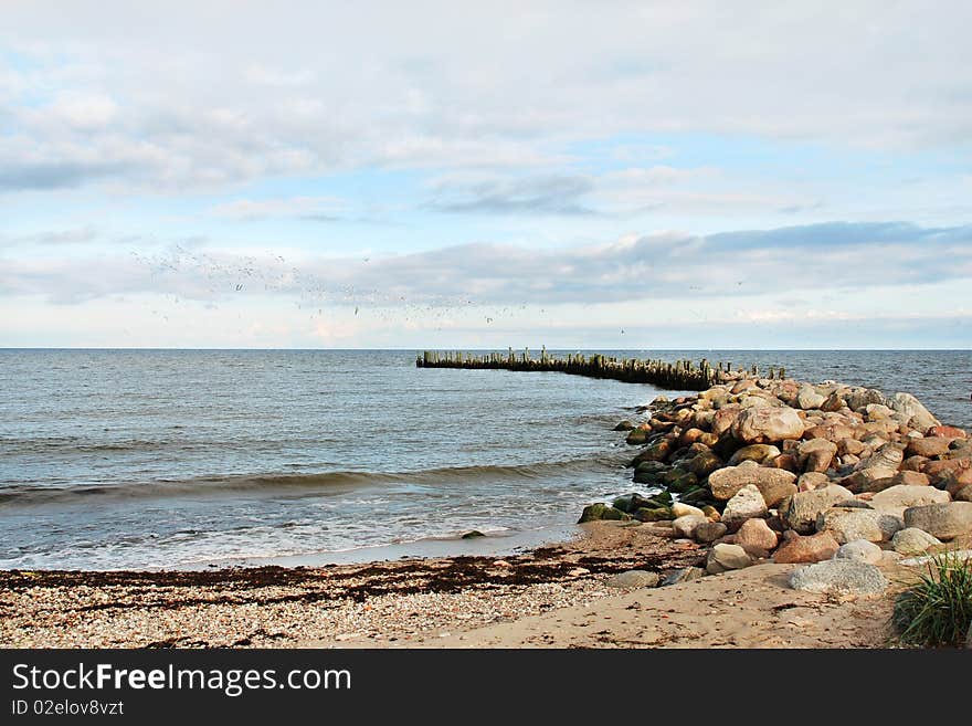 Stones on the bank of Baltic sea