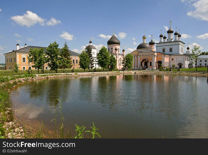 Temples and buildings inside the monastery, sunny day, Russia,. Temples and buildings inside the monastery, sunny day, Russia,