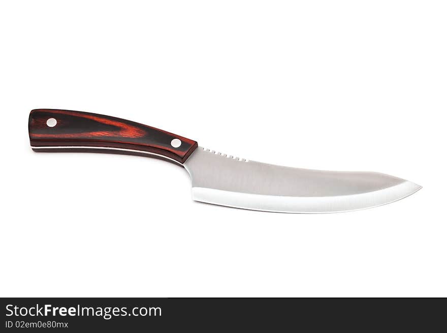 New kitchen knife on a white background