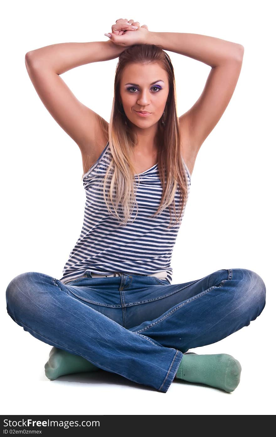 Photo set of the young woman in studio