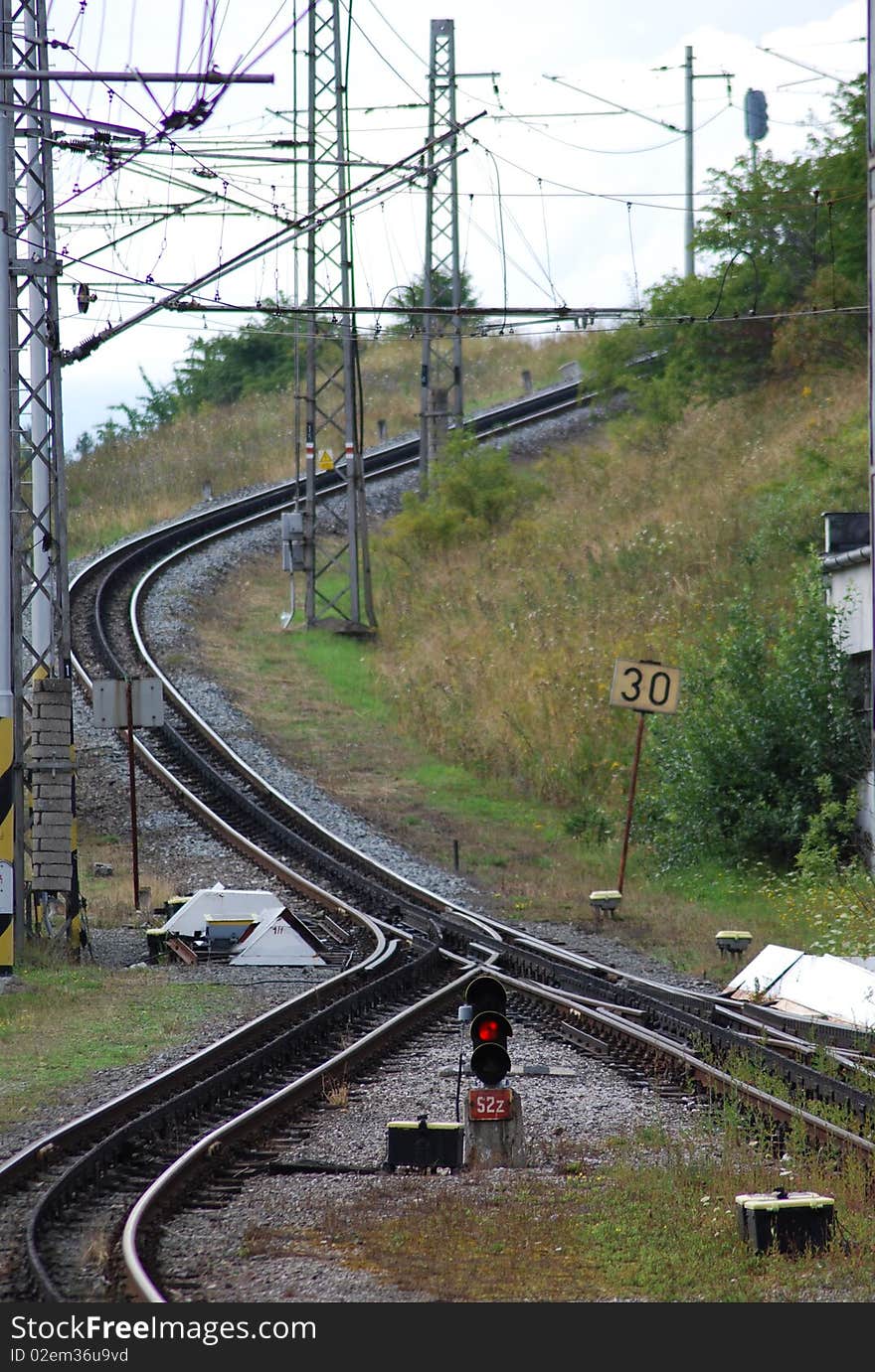 Railway crossing on Slavakia mountains