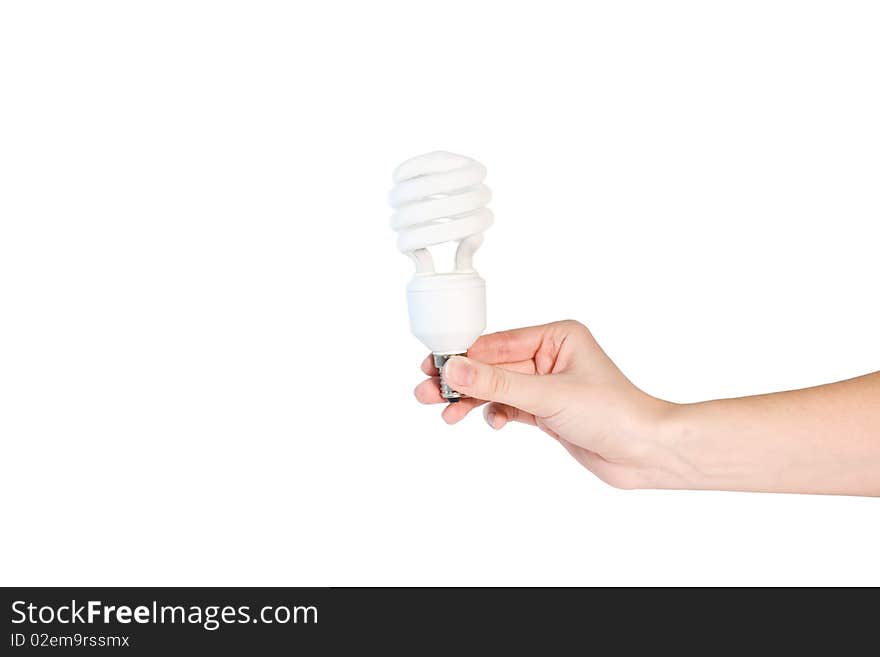 A Better Light Bulb. Fluorescent light bulb isolated on a white background. A Better Light Bulb. Fluorescent light bulb isolated on a white background.