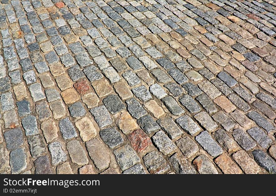 Texture of an old stone road.