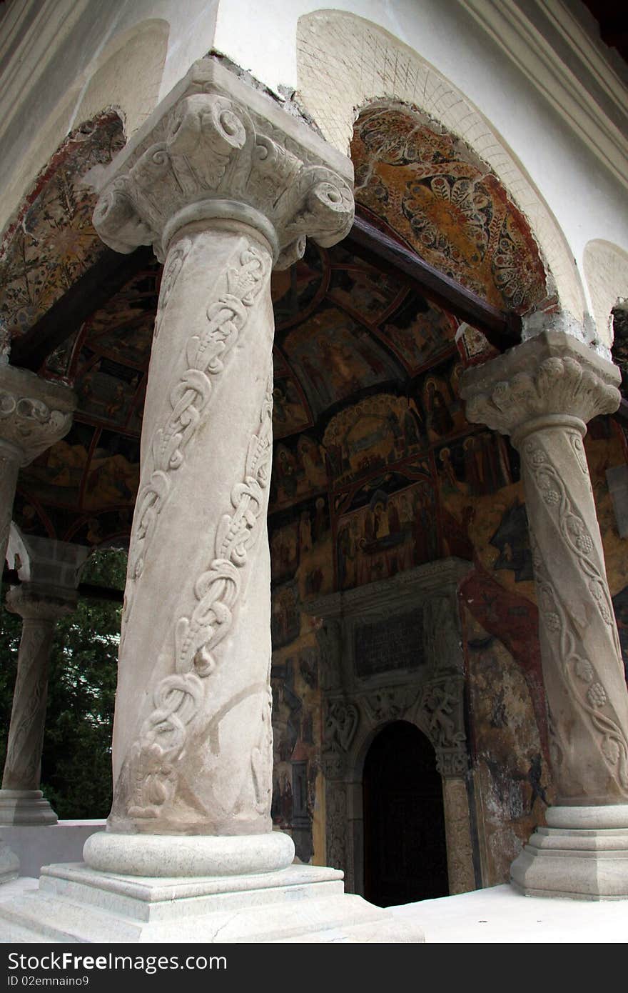 Religious Archway at a Monastery Church in Romania, Eastern Europe