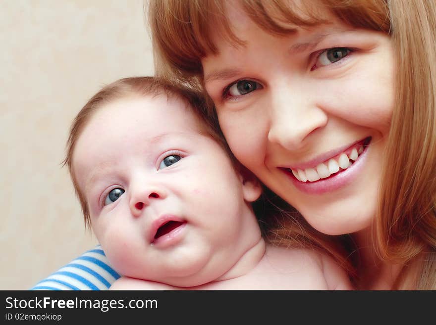 Mother keeps son in his hands. Mother keeps son in his hands