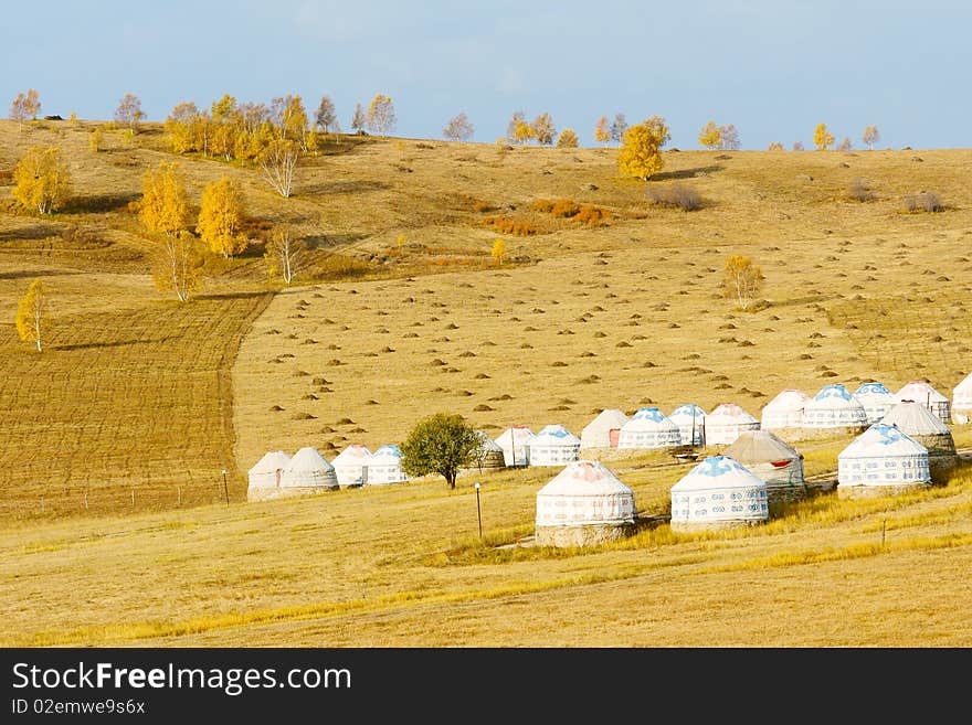 Autumn prairie scenery in Neimeng, China