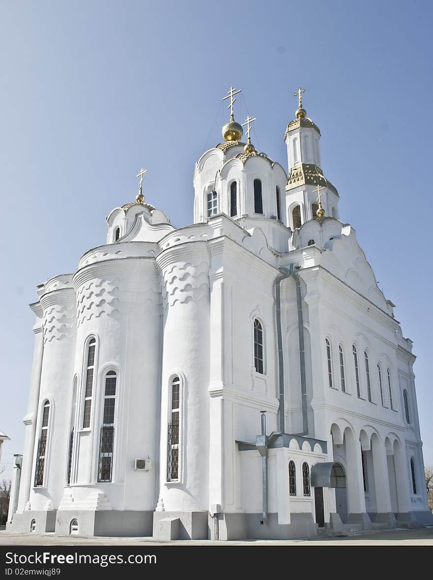 White temple at blue sky