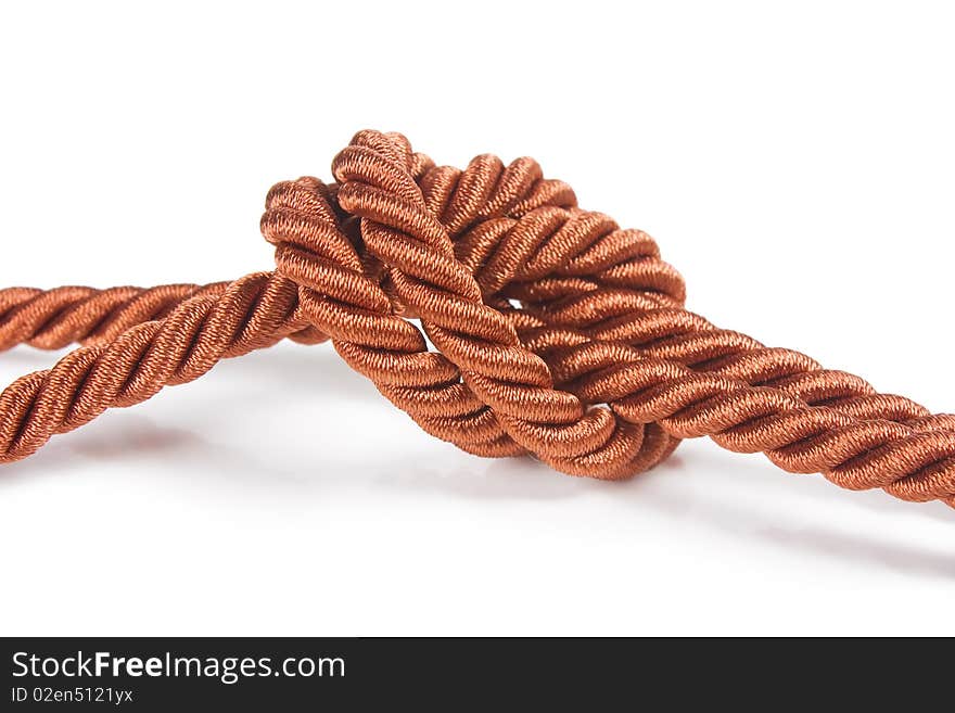 Knot closeup. isolated on white