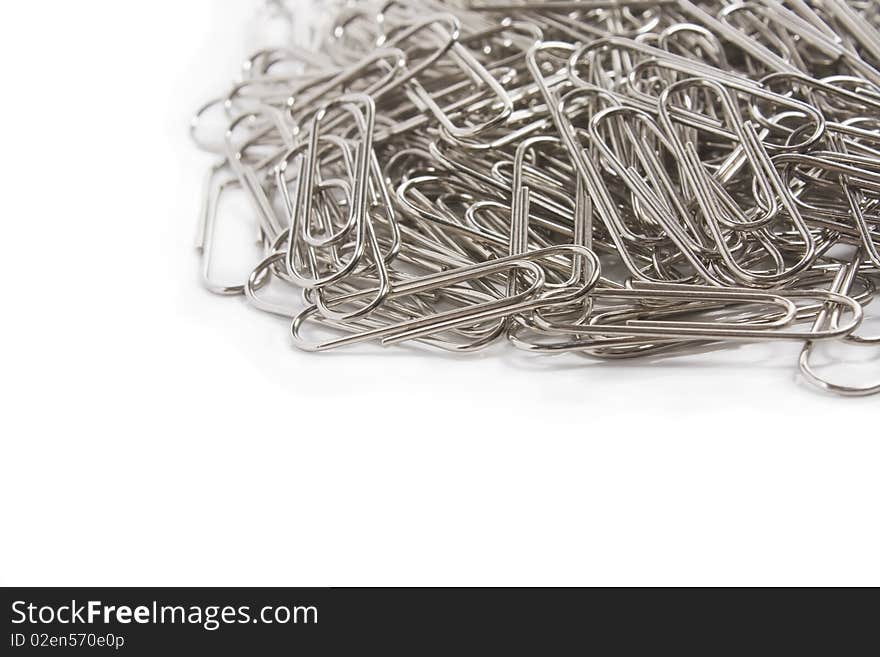 Paper clips. Isolated on white