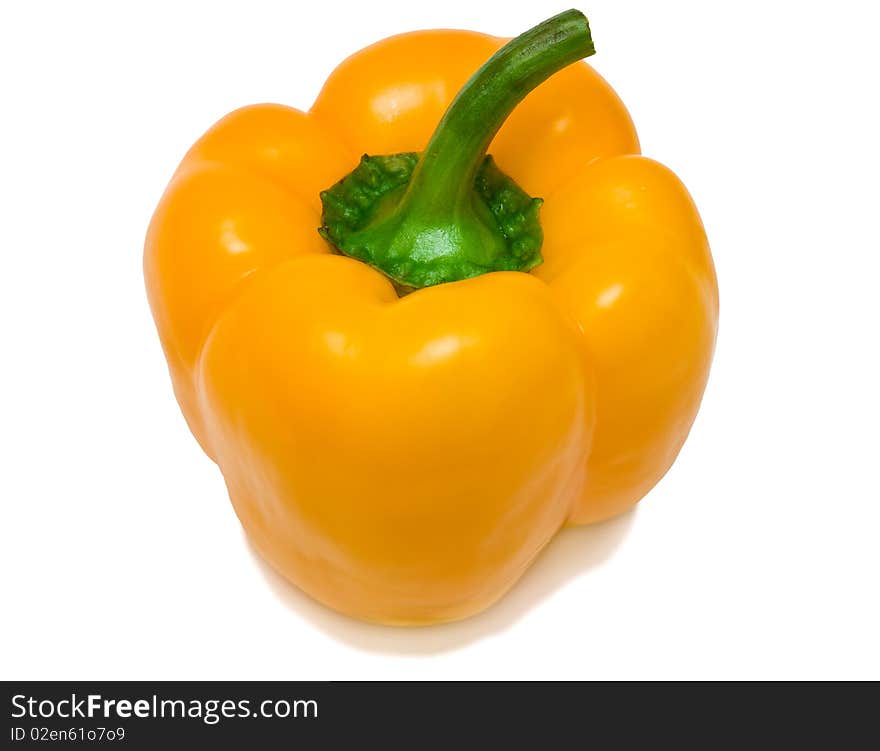 Ripe yellow sweet pepper. Isolation. Ripe yellow sweet pepper. Isolation.