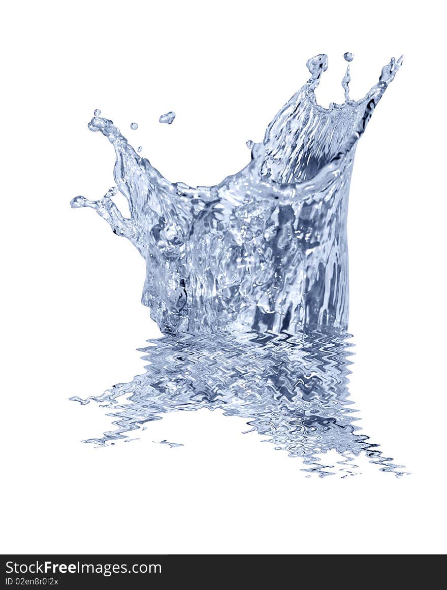 Splashing water abstract background isolated on white with clipping path