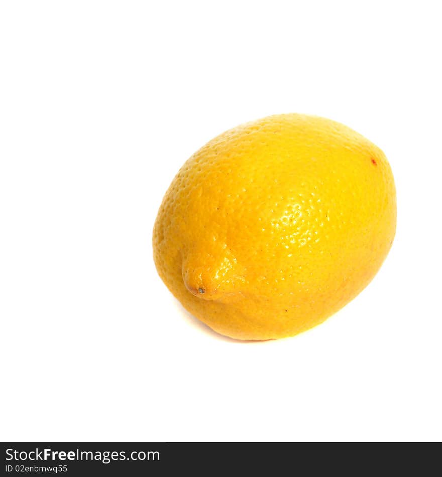 Ripe lemon isolated over a white background