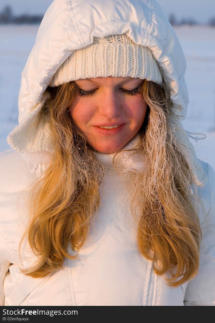 Beautiful Girl In Snow