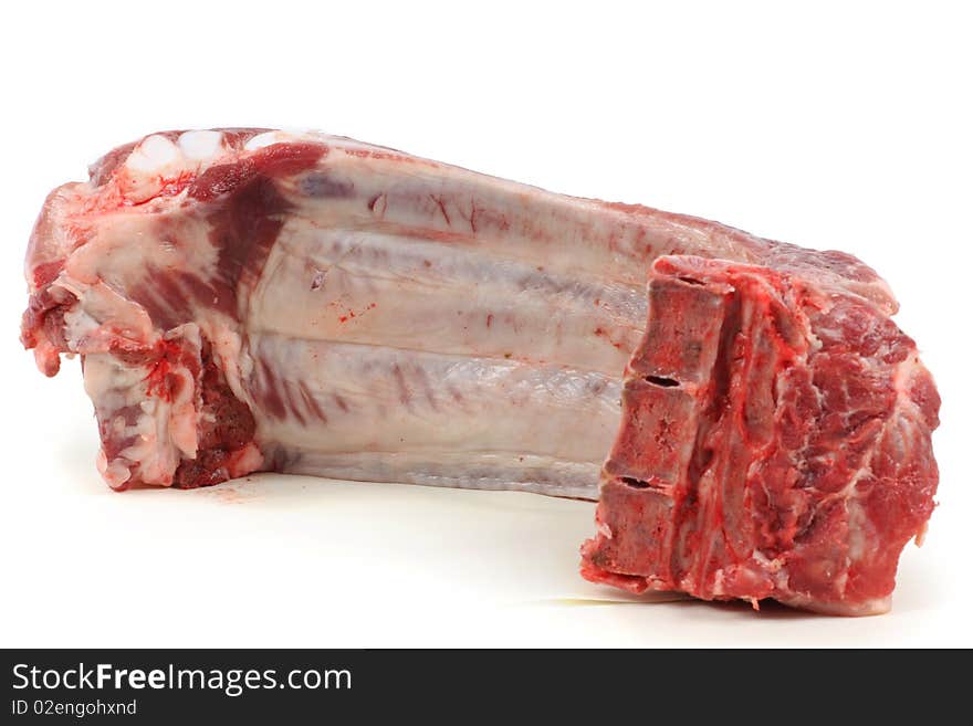 Isolated fresh Raw spare ribs