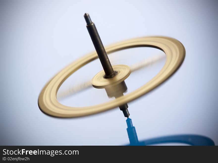 Swirling gear in glass. studio shoot / gears concept