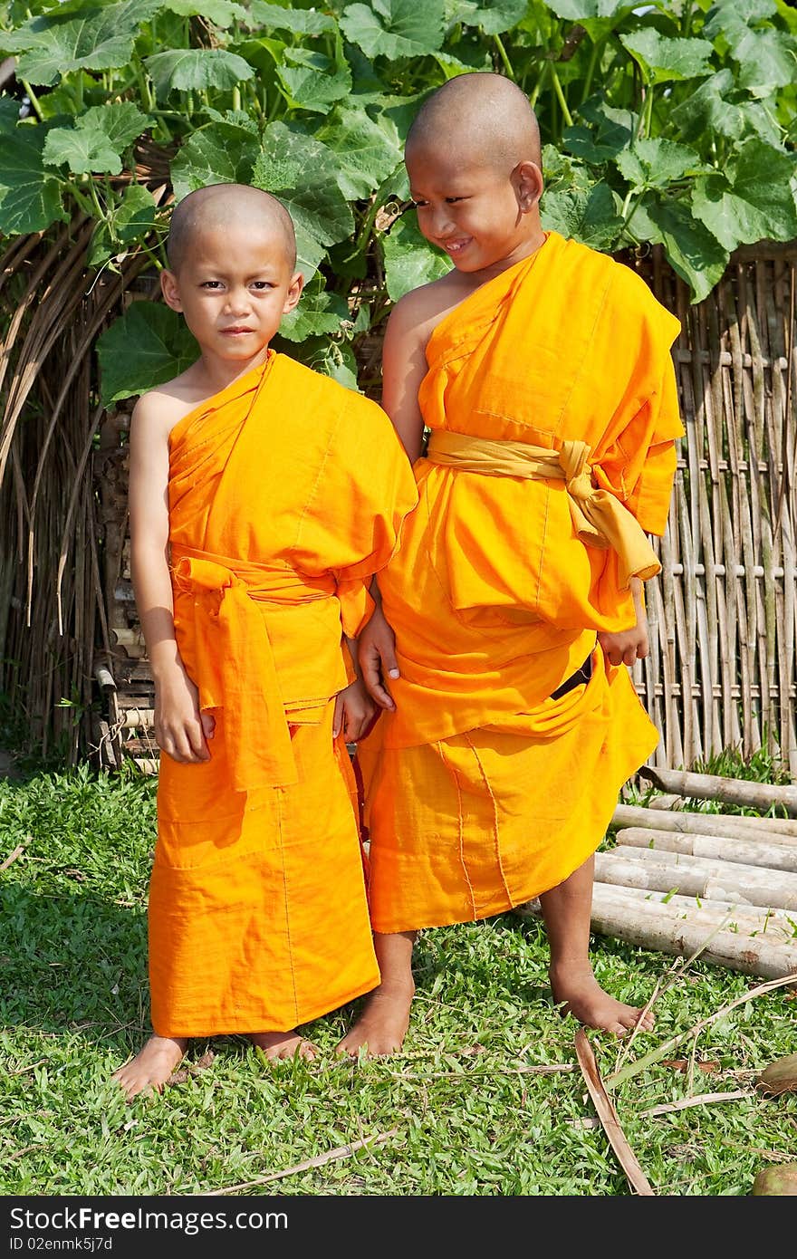 Children as Buddhist novices Laos