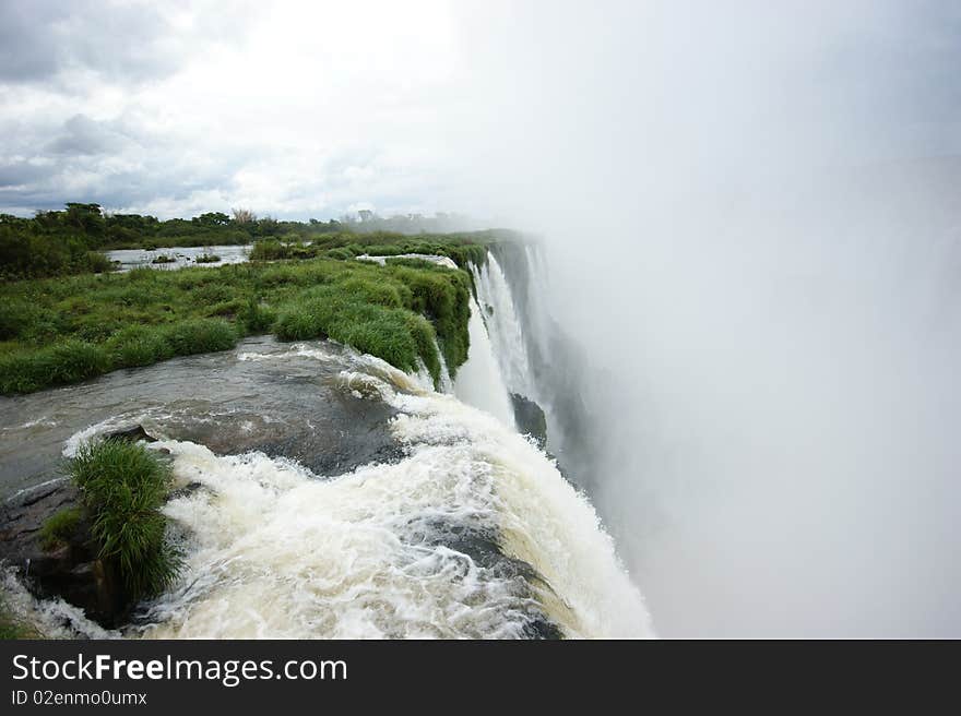 Waterfalls on the argentina brazil border. Waterfalls on the argentina brazil border