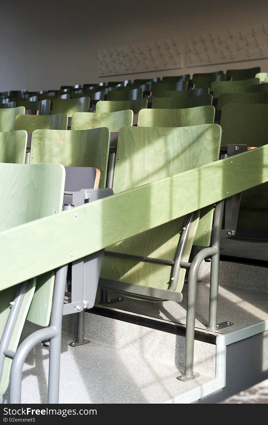 Empty seats in a lecture hall