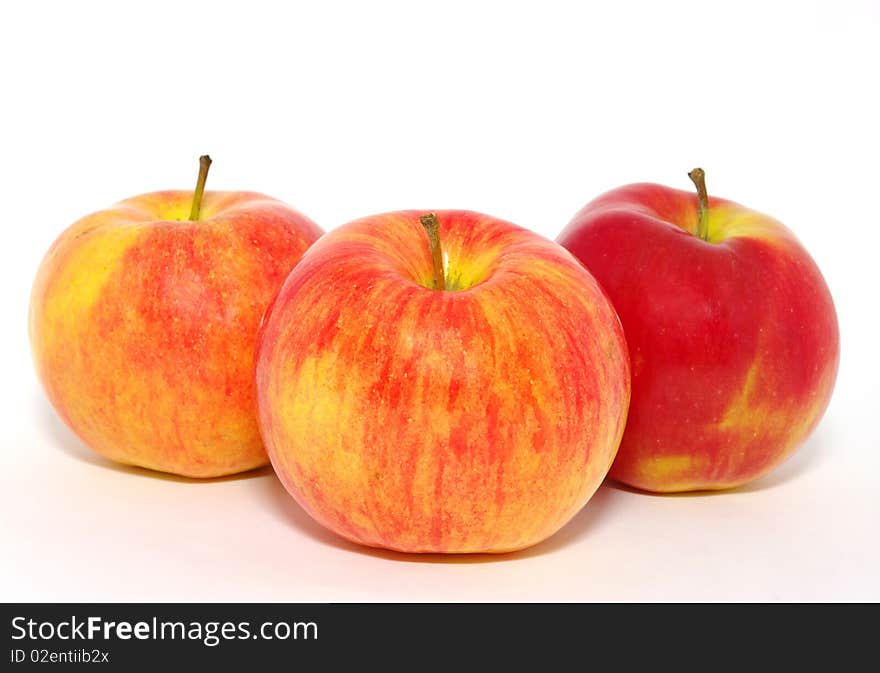 Red apples isolated on the white background. Red apples isolated on the white background