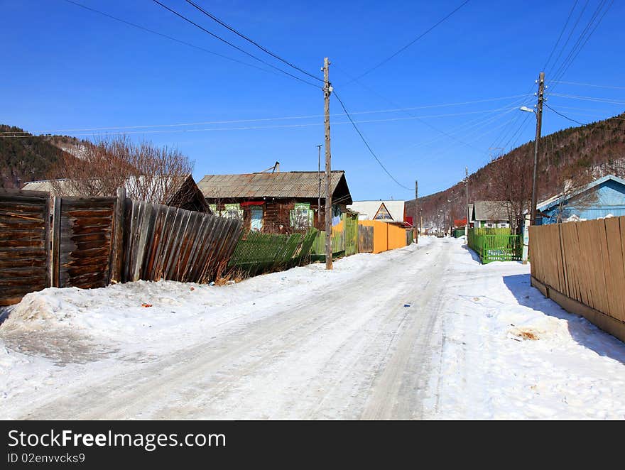 Listvyanka settlement, Lake Baikal, Russia. Listvyanka settlement, Lake Baikal, Russia.