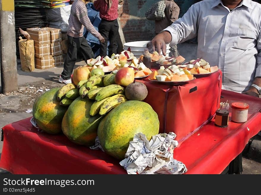 Selling fruit at the asian market