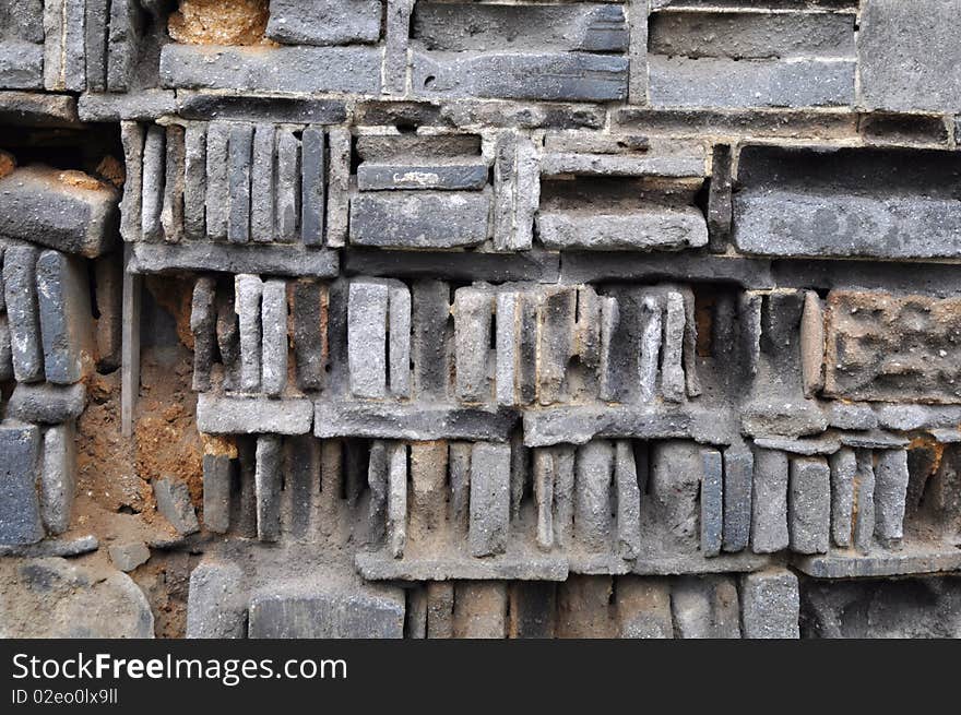 View of old brick walls