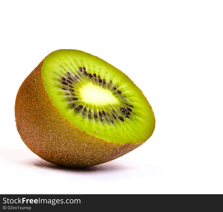 Close up with a sliced kiwi fruit