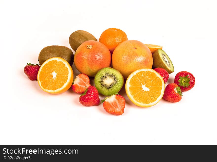 Exotic fruits isolated on white