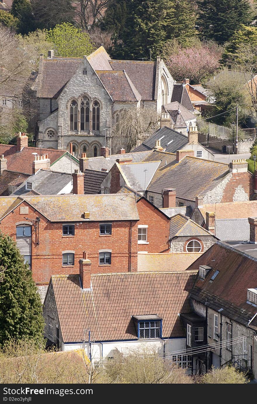 View of Mere,Wiltshire from castle hill