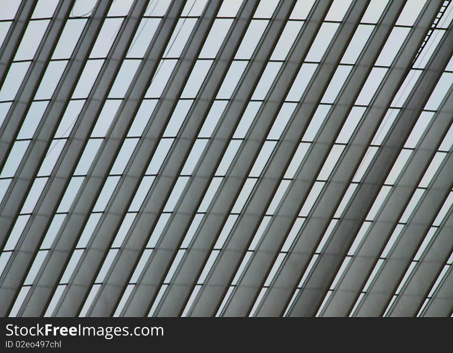 Closeup on the concrete dome of a modern station. Closeup on the concrete dome of a modern station