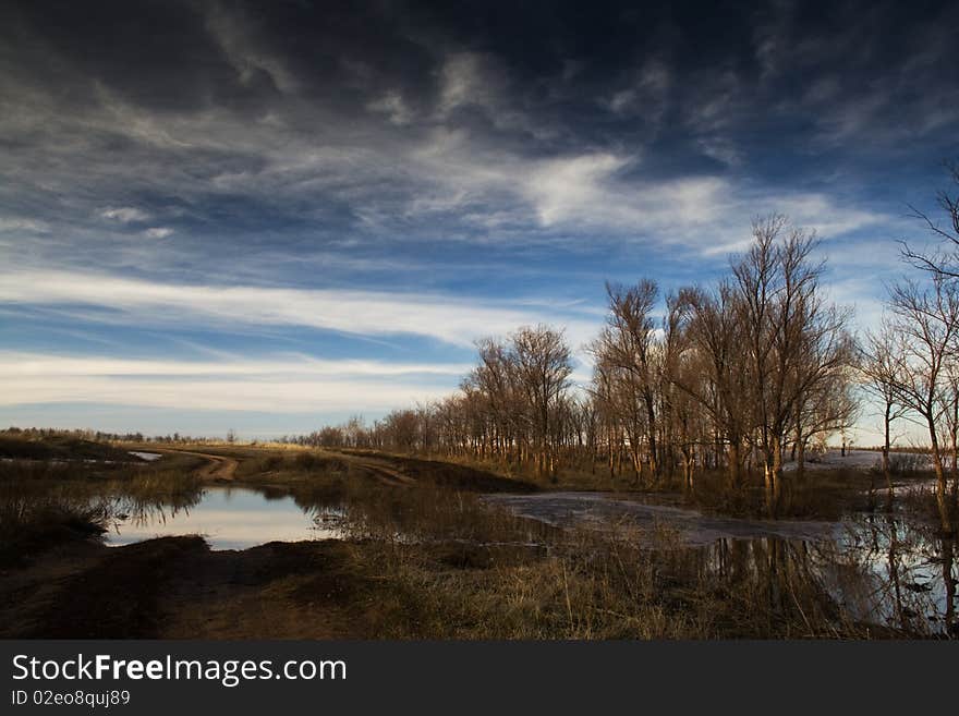 Landscape nature outdoors spring sky