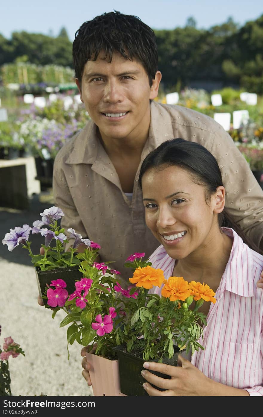 Couple Shopping at Plant Nursery