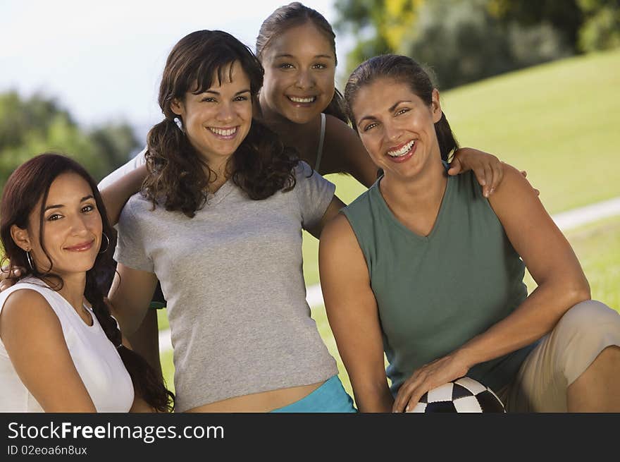 Four women in park