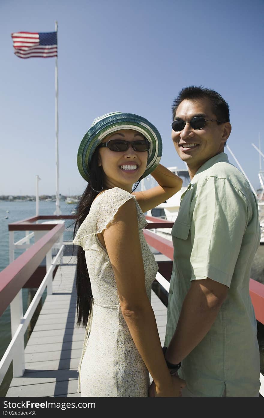 Couple on pier