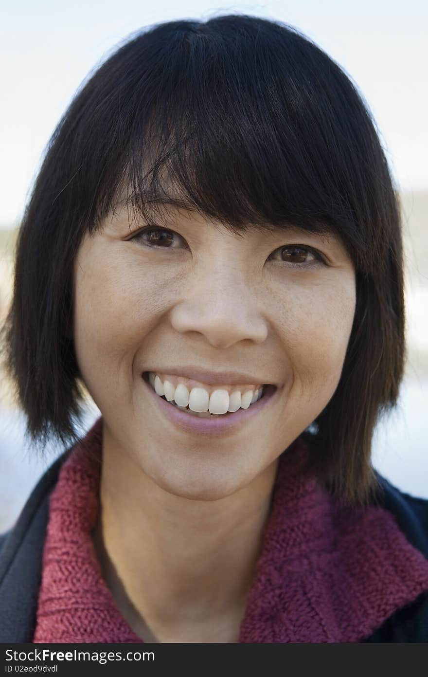 Mid-adult Woman Smiling Outdoors