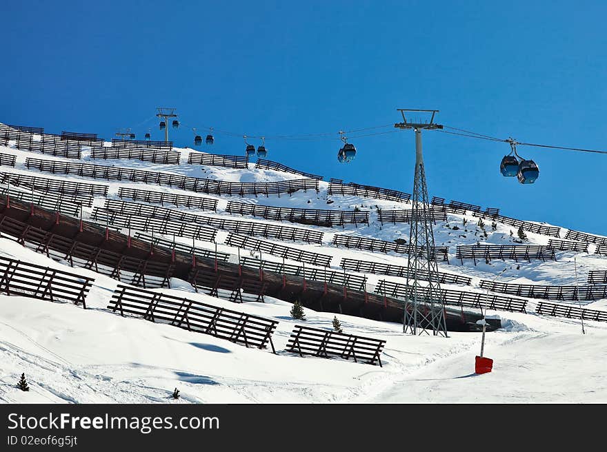 Cable car ski lift.