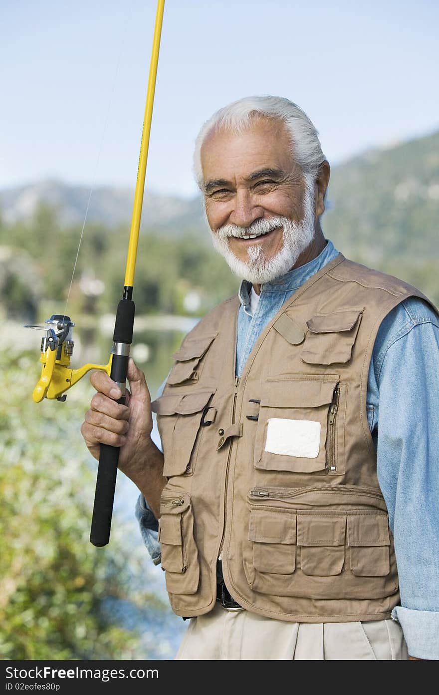 Middle-aged Fisherman Outdoors