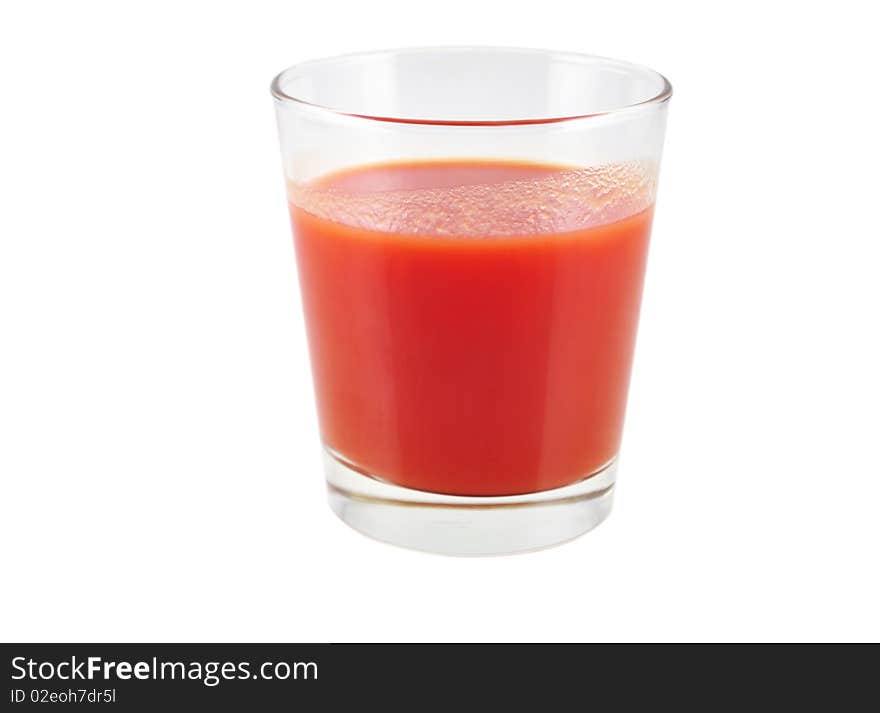 Tomato juice isolated on white background