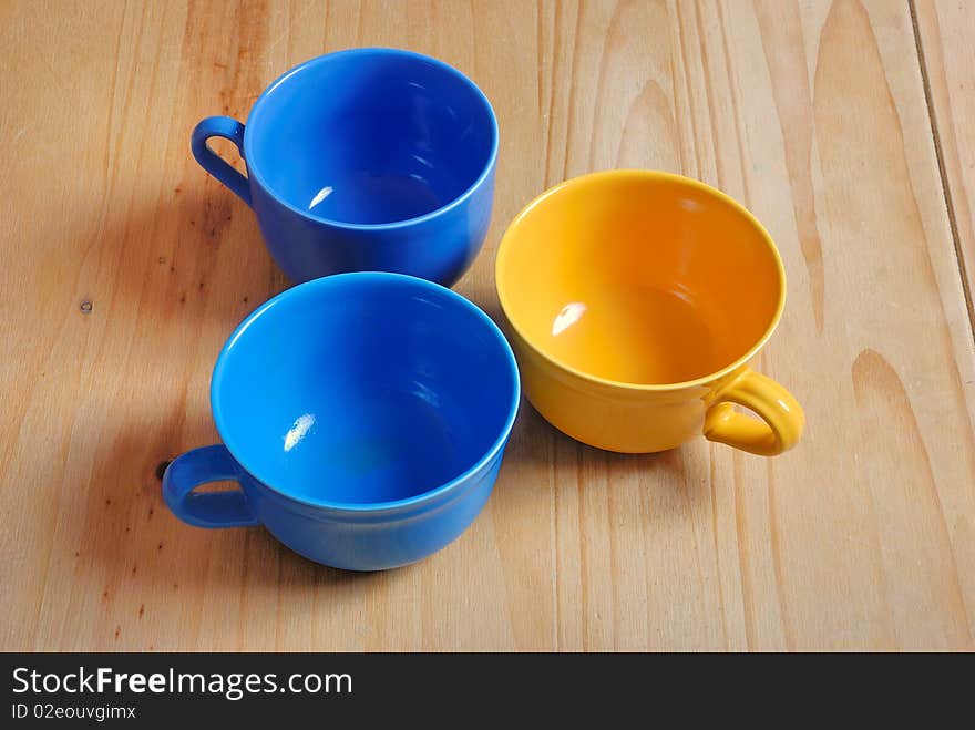 Colored bowls on table