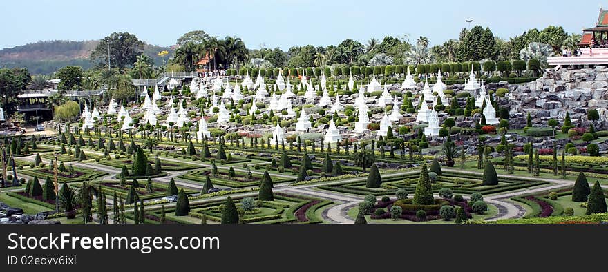 Tombs of ancestors in park Nong Nooch in Thailand